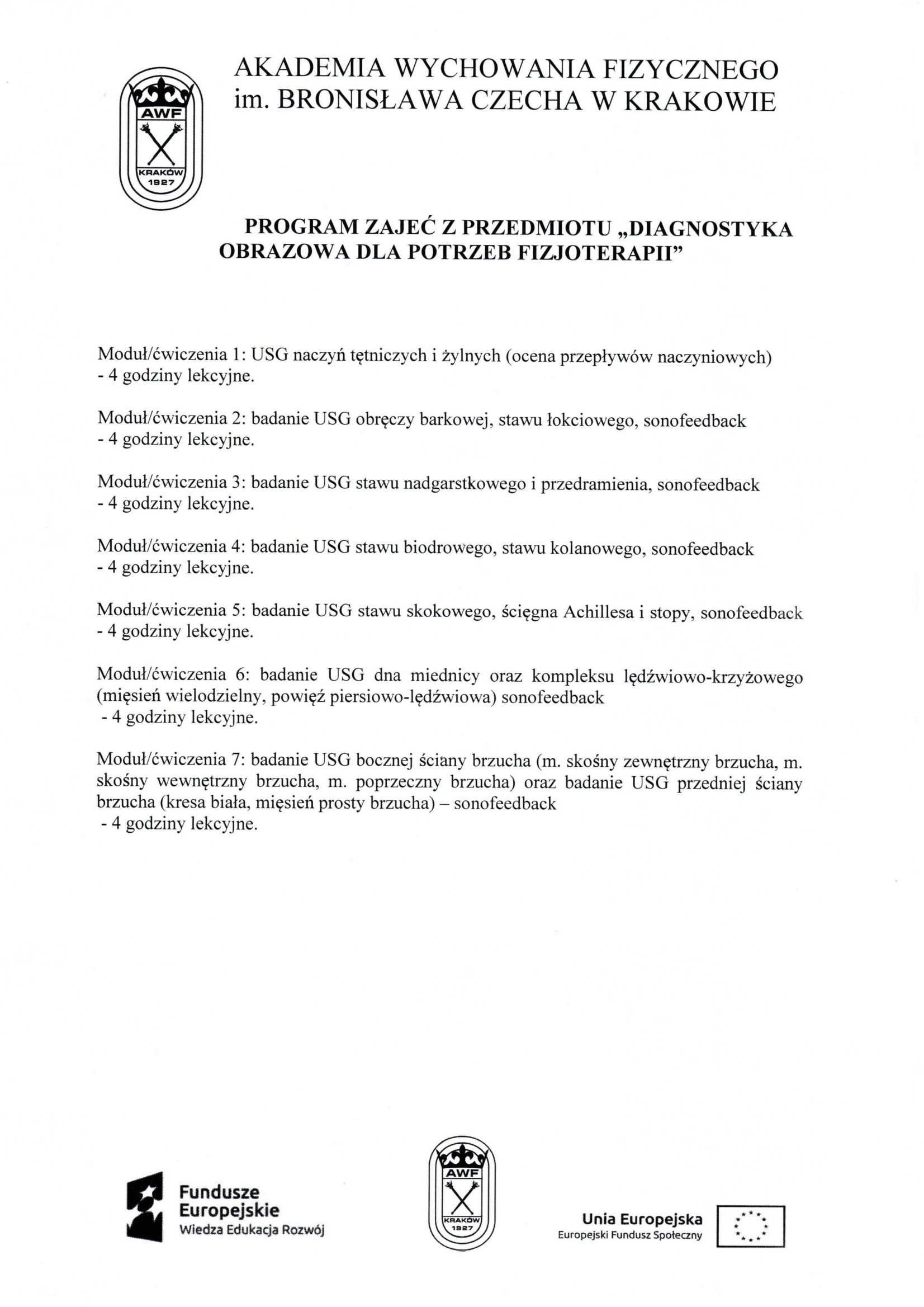 Diagnostyka obrazowa dla potrzeb fizjoterapii