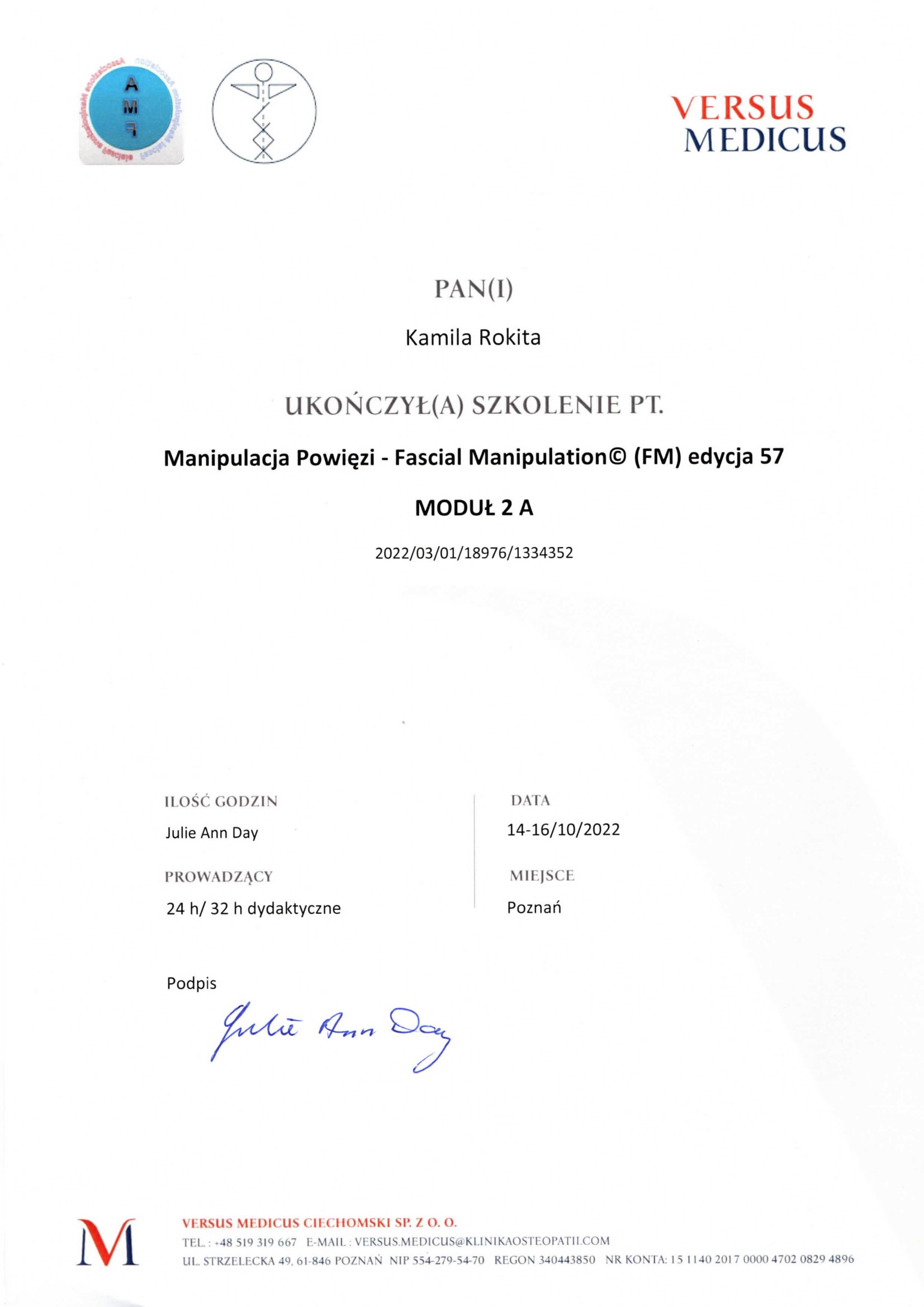 Fascial Manipulation level 1 (FM1)